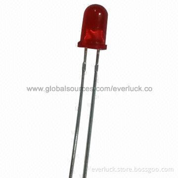 DIP round red LED component, 5-year warranty